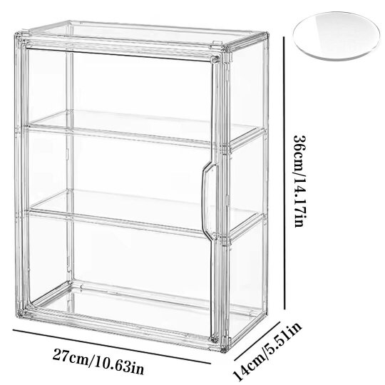 Havendro 3 Tier Acrylic Display Case Dustproof Box Perspex Clear Toy Collectibles Model