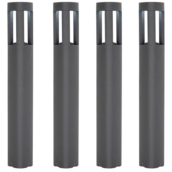 4 PACK Outdoor Post Bollard Light Grey Triangle IP54 Modern Driveway Lamp LED Loops