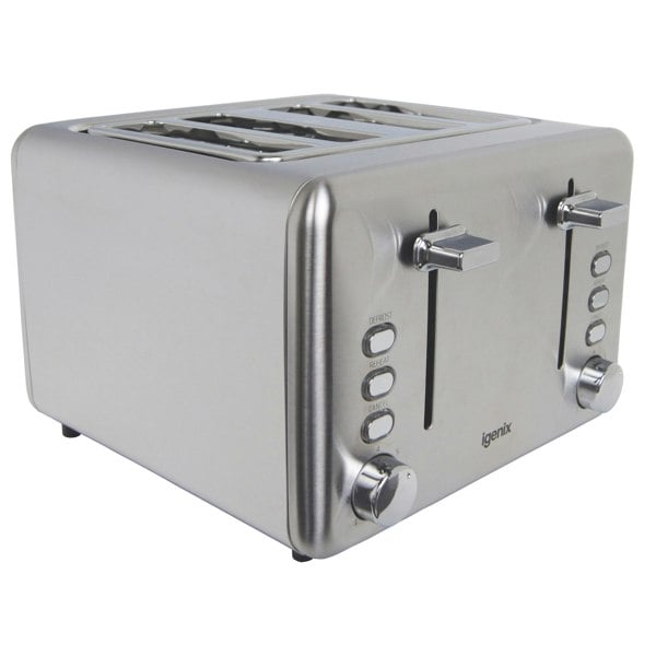 igenix 4 Slice Toaster, Stainless Steel