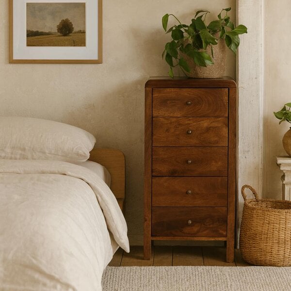Wyld Haus Tropea Mango Wood Tallboy Storage Cabinet