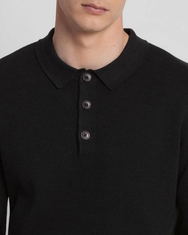 Steel & Jelly Heavy Milano Knit Long Sleeve Polo Shirt