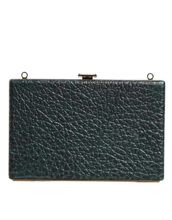 Rectangular Clutch Green Leather