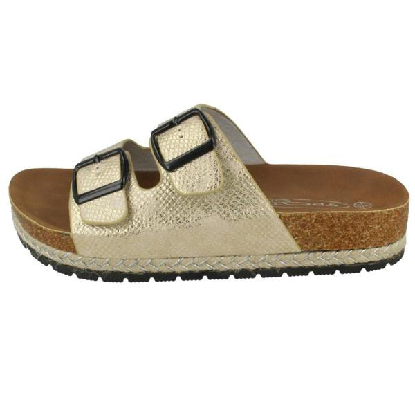 Spot On Ladies Spot On Double Strap Mules F10898