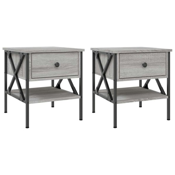 Berkfield Bedside Tables 2 pcs Grey Sonoma 40x42x45 cm Engineered Wood