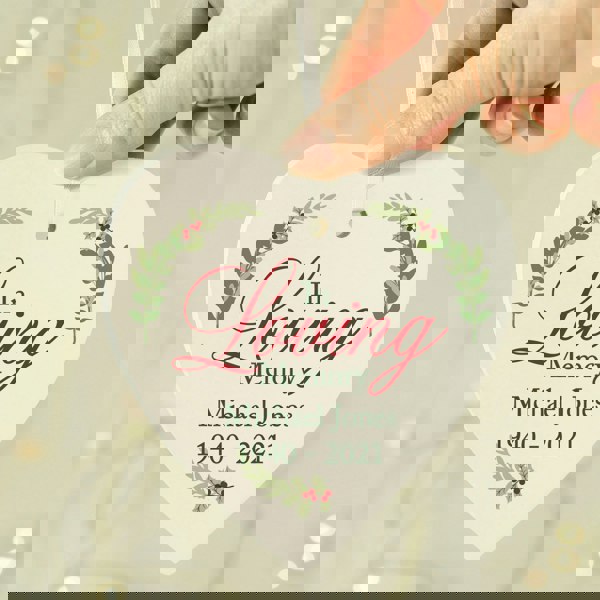 Personalised Memento Company Personalised In Loving Memory Wooden Heart Decoration