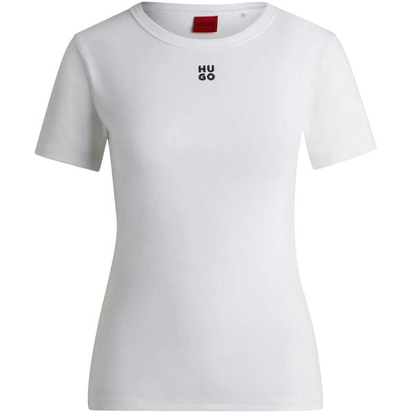 Hugo Womens/Ladies Embroidered Logo Regular T-Shirt - White - 