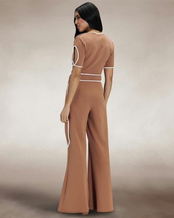 HotSquash Contrast Piping Detail Jumpsuit
