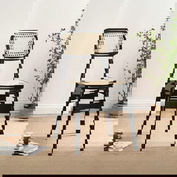 Patten Rattan Dining Chair, Solid Wood-Rit Concept-Rit Concept