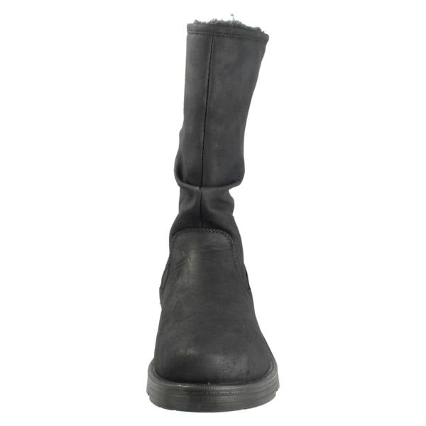 Spot On Ladies Spot On Fur Lined Zip Up Wide Fit Wedge Heel Mid Calf Boots F4466