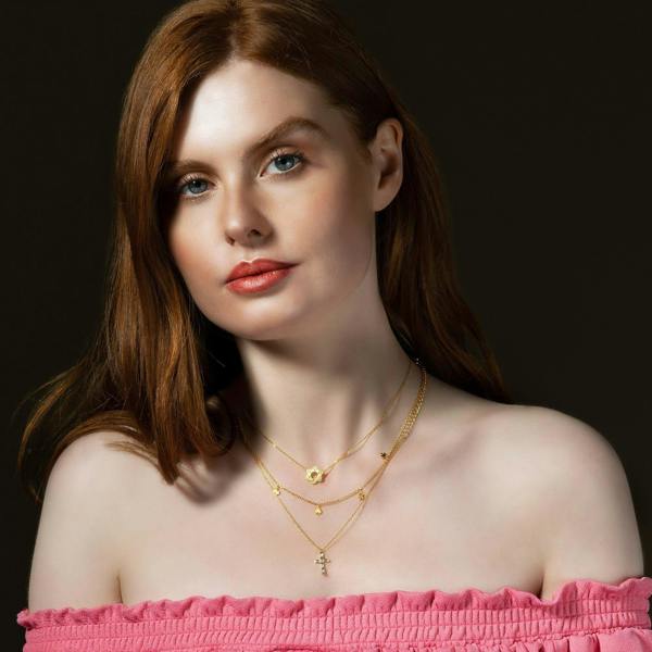 Gold Puzzle Collar Necklace with Jigsaw Charms - namana.london