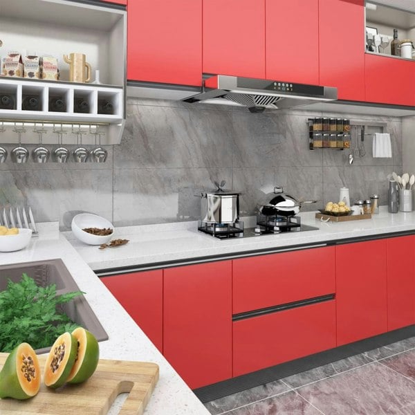 Berkfield Self-adhesive Furniture Film Red 500x90 cm PVC
