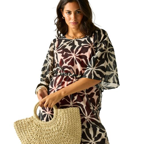 Regatta Womens/Ladies Avorno Abstract Floral Kaftan - Black/White