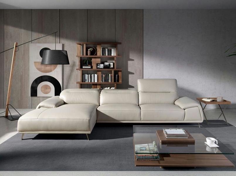 Angel Cerdá Corner sofa in taupe grey leather 6149/6150