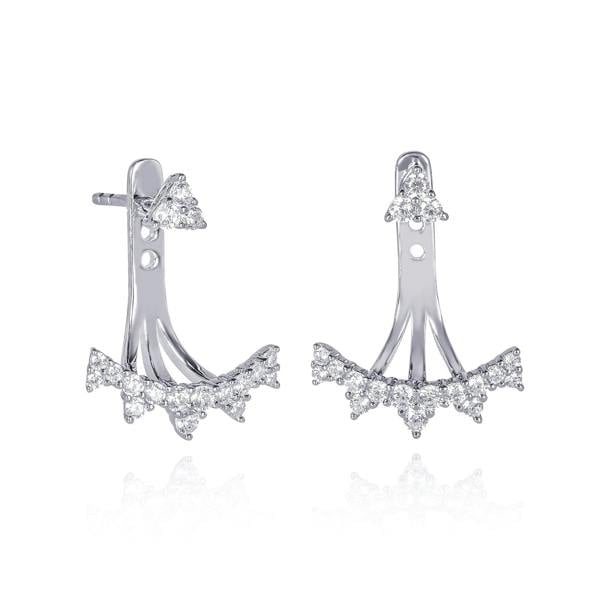 namana Sterling Silver Crown Ear Jacket Earrings for Women
