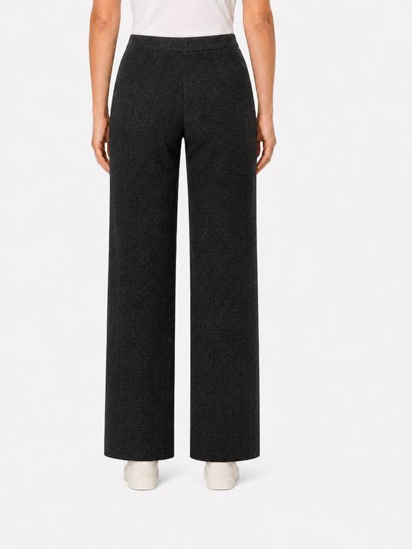 PennyPlain Wide Leg Tweedy Treggings - Charcoal