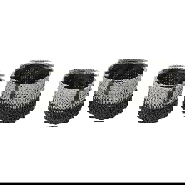 JVL Kenzi Round Fabric Storage Baskets for Home Organisation, Set of 2