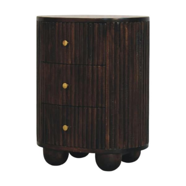 Artisan Furniture Curved Fluted 3-Drawer Bedside