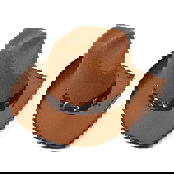 Bristol Novelty Unisex Adults Studded Cowboy Hat - Brown