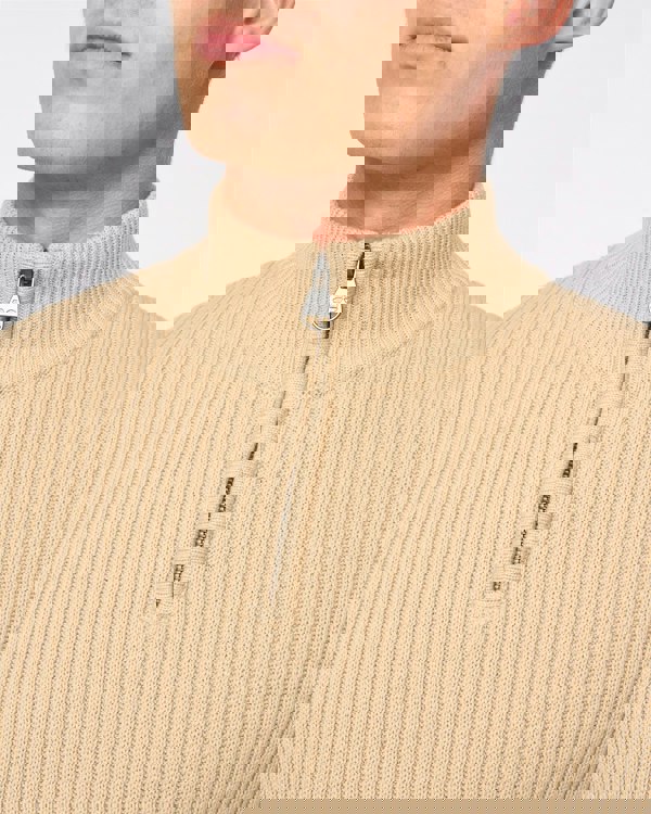 Crosshatch Havaline 1/4 Zip Knit Wheat