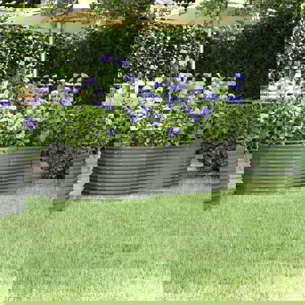 Berkfield Garden Raised Bed Powder-coated Steel 152x80x36 cm Grey