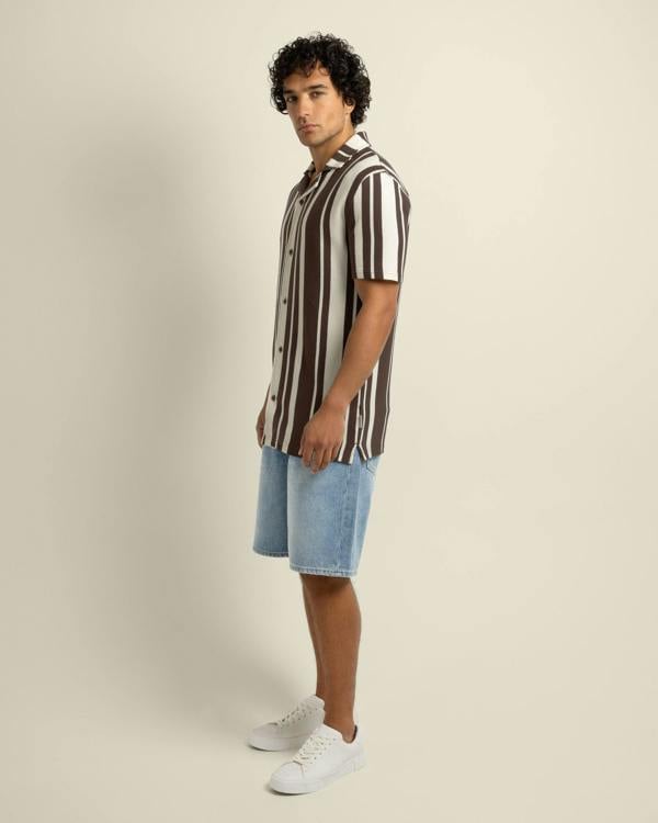 Larsson & Co Anker - Waffle Stripe Short Sleeve Shirt