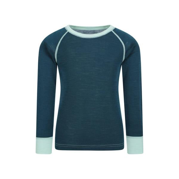 Mountain Warehouse Childrens/Kids Merino II Round Neck Base Layer Top - Teal - 