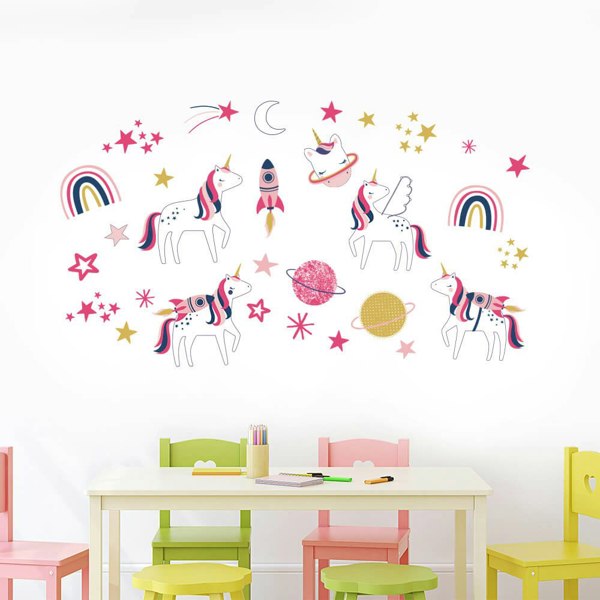 Space Unicorn Wall Stickers Wall stickers - Happy Linen Company