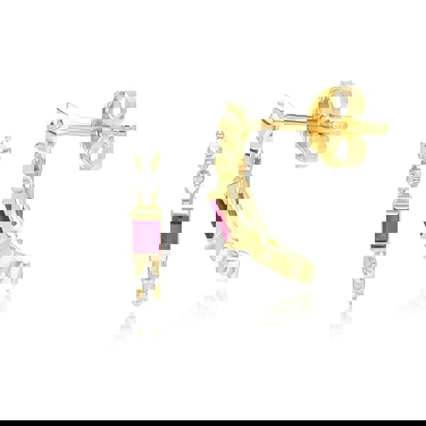 classic-baguette-ruby-diamond-half-eternity-hoop-earrings-in-9ct-yellow-gold-135e1886029 Side