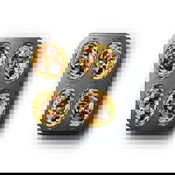 MasterClass Non-Stick Four Hole Loose Base Fluted Mini Tartlet Pan