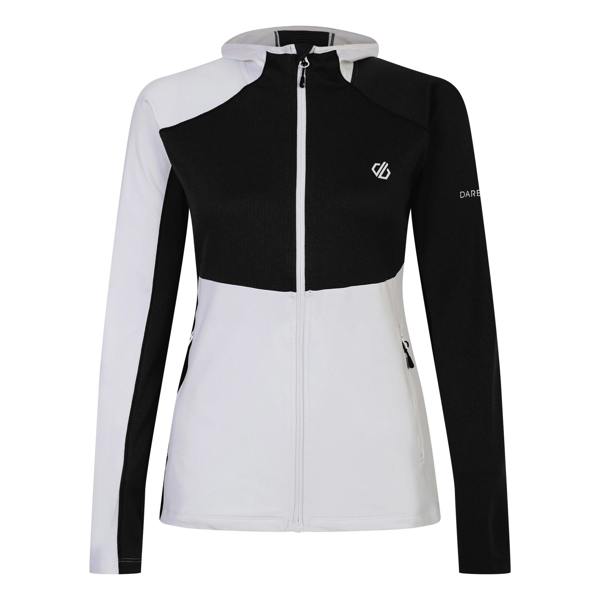 Dare 2B Womens/Ladies Convey II Hooded Core Stretch Midlayer - White/Black - 