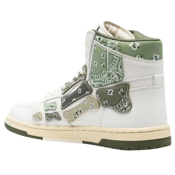 Amiri Bandana Skel Top High Top Olive Green Sneakers UK 6