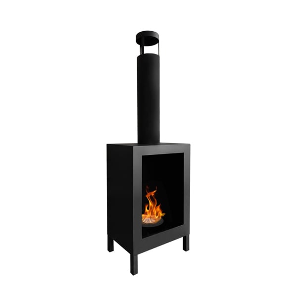 BIOFireplacesGMT Freestanding Bio Fireplace Kozen Black Matt Ventless