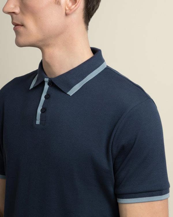 Larsson & Co Broder - Rib Polo Shirt With Tonal Tipping