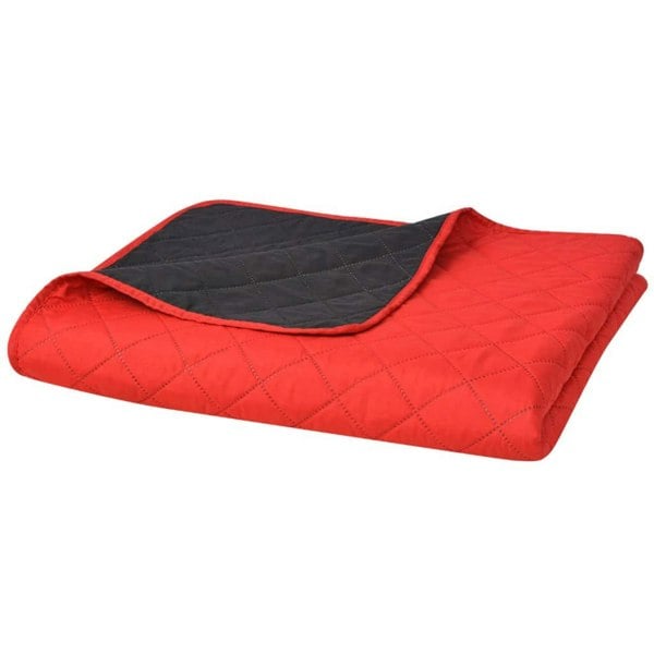 Berkfield Double-sided Quilted Bedspread Red and Black 230x260 cm