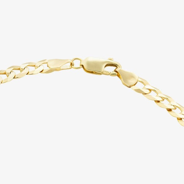 T. H. Baker 9ct Yellow Gold 8.5 Inch Flat Curb Chain Bracelet SUFC-530-9Y-8.5