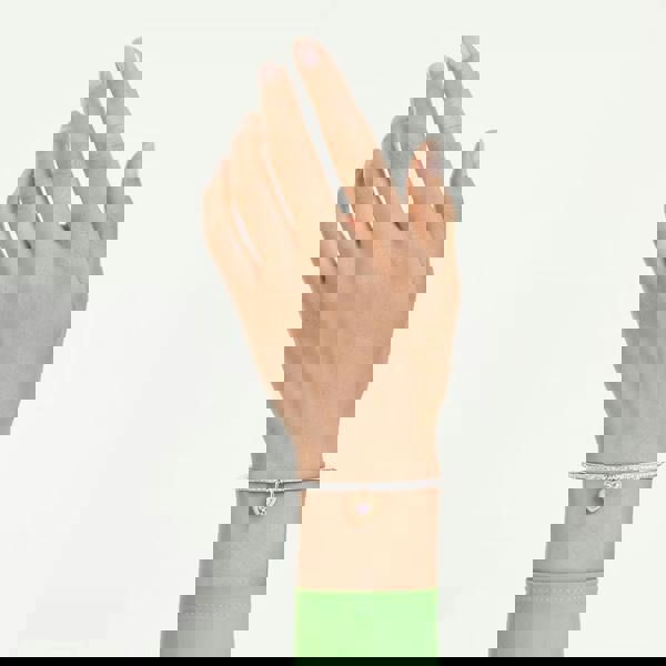 Swarovski Idyllia Mixed Metal Pink Heart Bangle 5737266 (M)