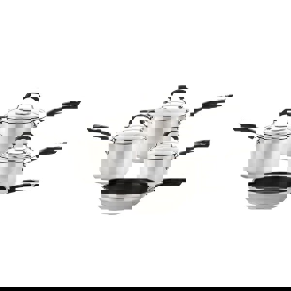 Circulon: Total Non-Stick Stainless Steel Skillet, Saucepan & Lid Pan Set - 4 Pieces