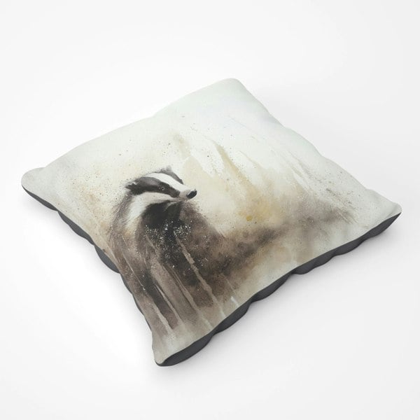 Warren Reed Badger Watercolour Floor Cushion