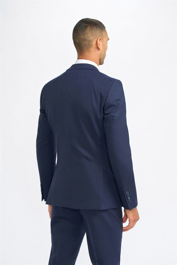 House of Cavani James Navy Super 130s Wool Blazer