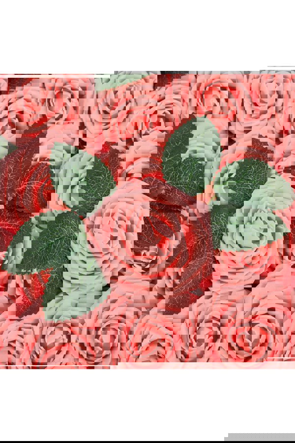 Living and Home 25pcs Pink  Artificial Roses with Stem, Box, Light & Gift Card