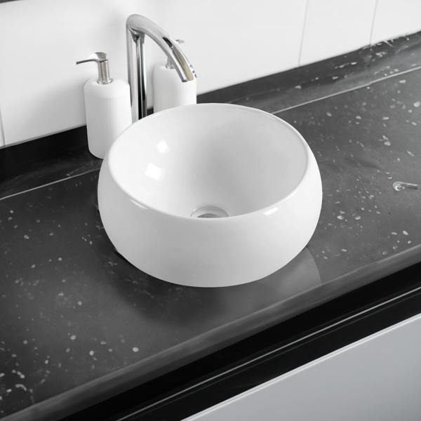 5409 ceramic 51cm thick edge inset basin with scooped full bowl