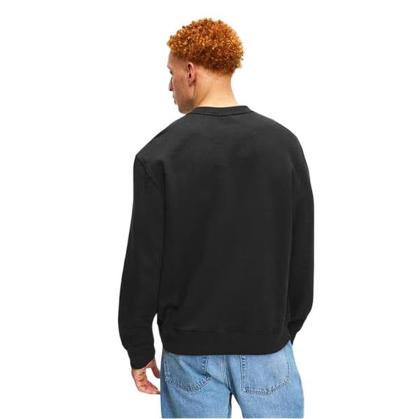 Calvin Klein Mens Monogram Ribbed Sweatshirt - Black - 