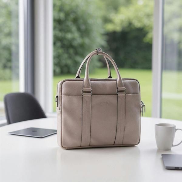 Infinity Leather Genuine Leather Laptop Business Briefcase Office Work Travel Bag - Sutton