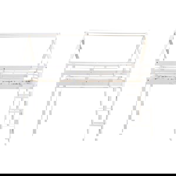 Kudlhome Jinsen Mid Sleeper Single Bed Frame, White