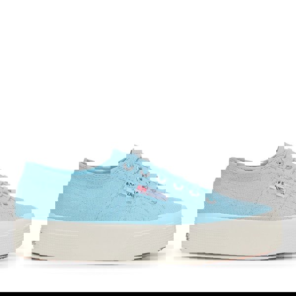 Superga 2740 Women's Platform Trainers - Crystal Azul / Avorio