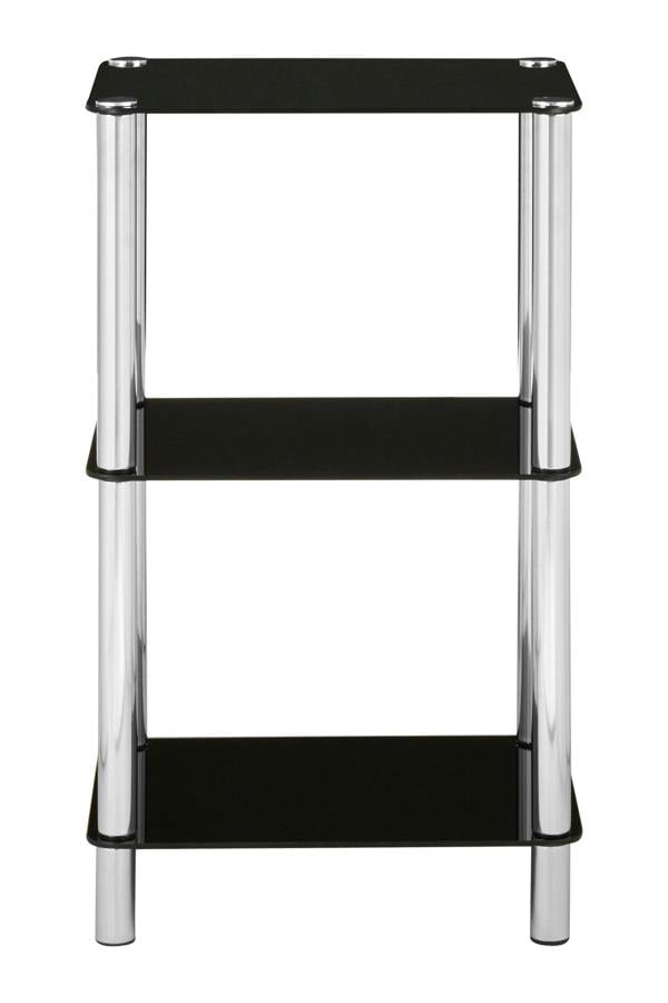 Adam 3 Tier Black Glass Shelf Unit