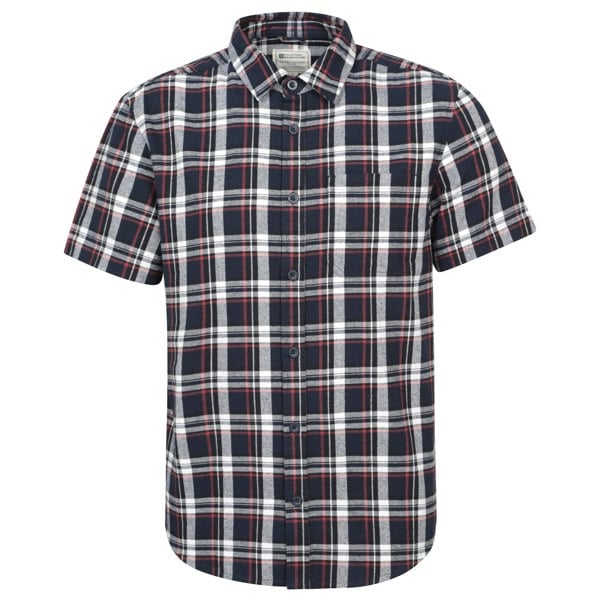 Mountain Warehouse Mens Trace Flannel Short-Sleeved Shirt - Blue