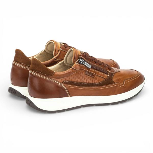 Pikolinos Getafe - Men's Brown Leather Easy Wear Sneakers