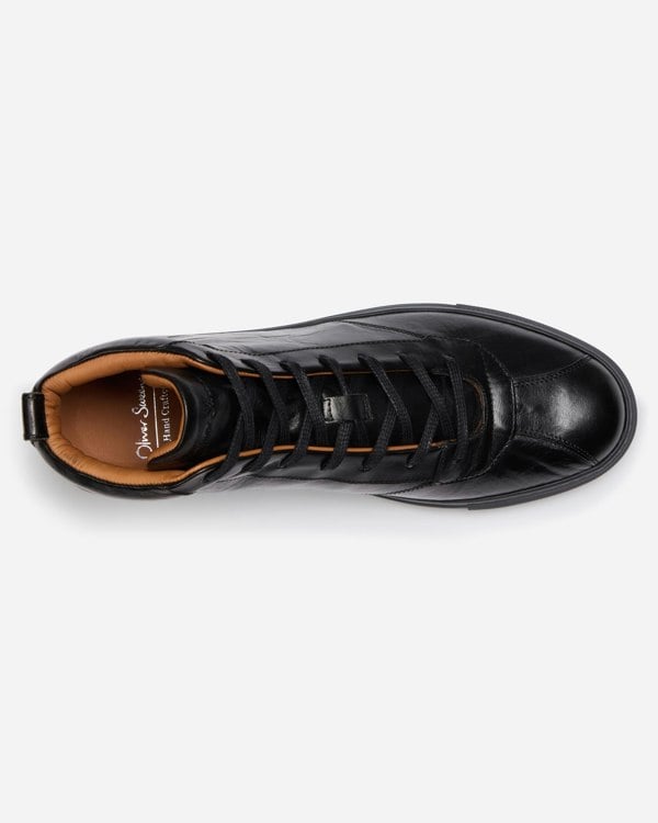 Oliver Sweeney Defeza Mens Calf Leather Retro Hi-Tops - Black