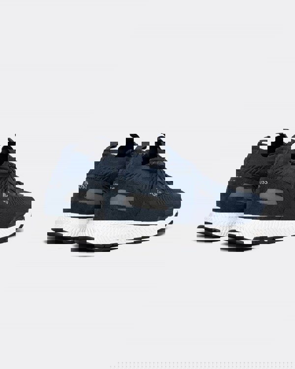 BOSS Orange Titanium_Runn Mens Structured-Knit Sock Trainers With Branding NOS - Dark Blue 401